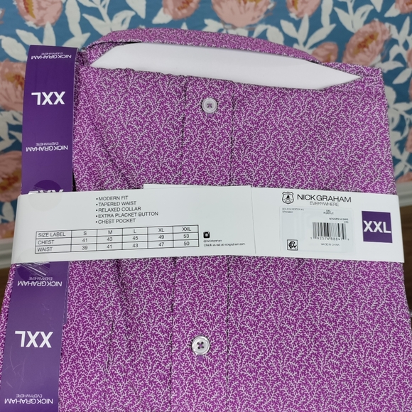 SOLD - Nick Graham Performance Stretch Sport Short Sleeve Woven Shirt - Picture 8 of 8